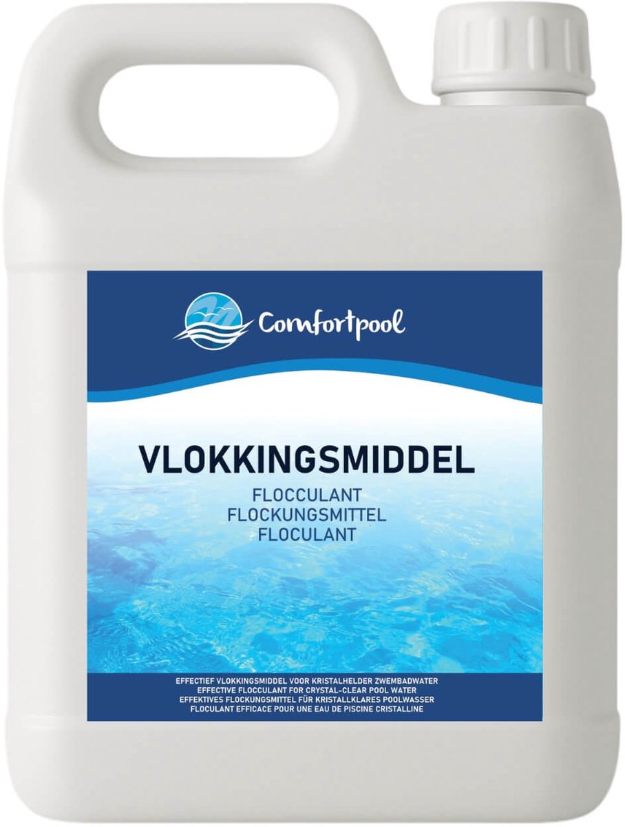 Vlokkingsmiddel | 2,5 liter | Bindmiddel voor vuildeeltjes | Voor schoon en helder zwembadwater | In handige jerrycan | Comfortpool